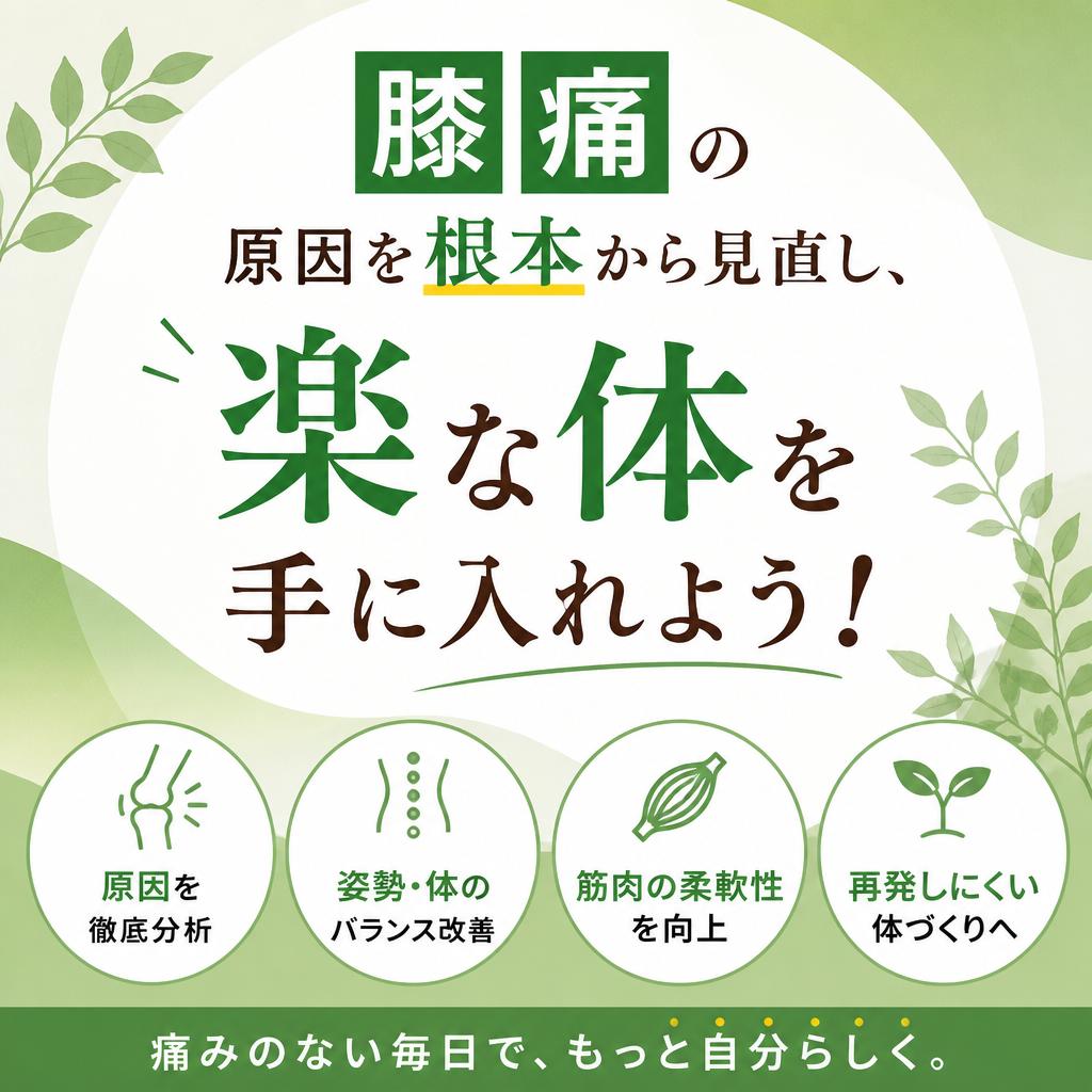 膝痛の原因を根本から見直し、楽な体を手に入れよう！
