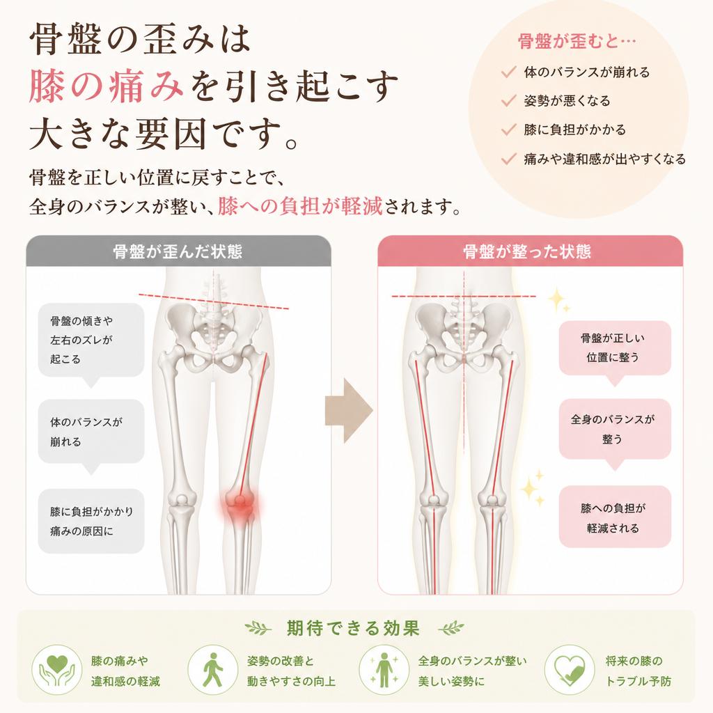 骨盤矯正による膝痛改善