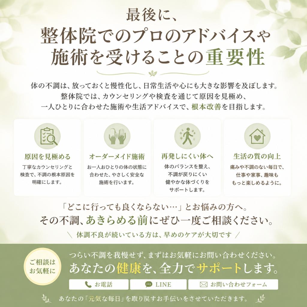 いざ、整体院へ相談してみよう！